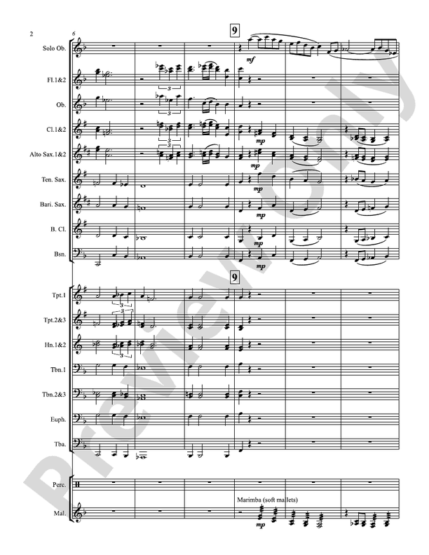 Concertino for Oboe - Concert Band Conductor Score & Parts (Digital Download)