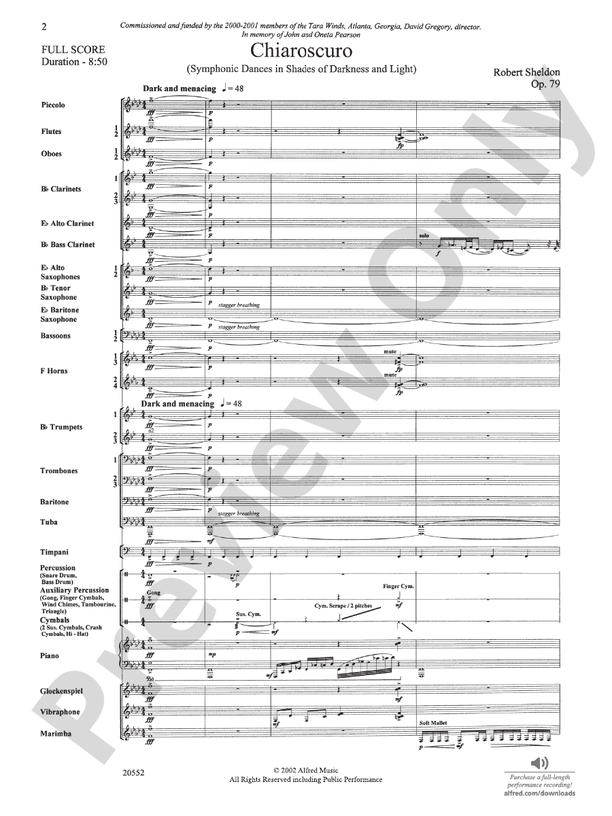 Chiaroscuro - Concert Band Conductor Score & Parts (Digital Download)