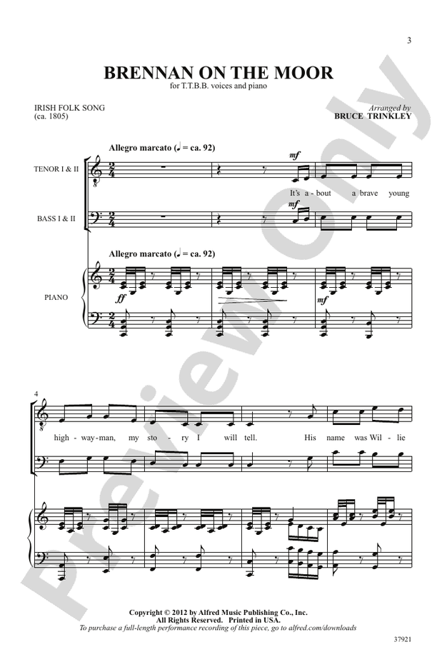 Brennan on the Moor – TTBB Choral Octavo (Digital Download)