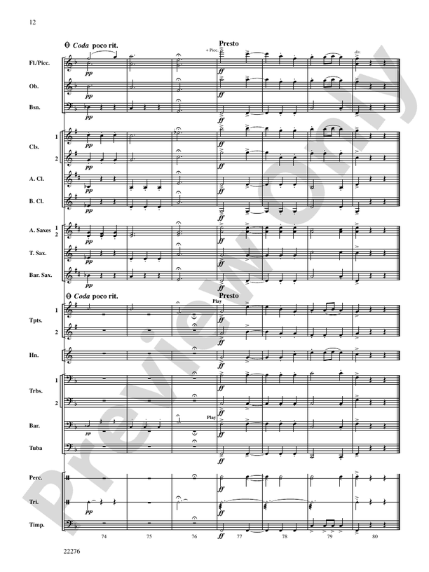 Slavonic Dance No. 8 - Concert Band Conductor Score & Parts (Digital Download)
