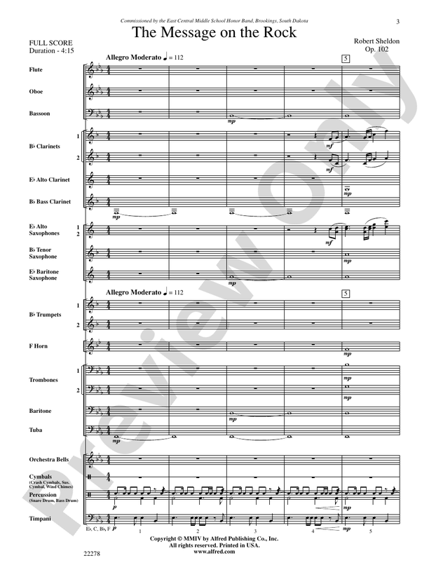 The Message on the Rock - Concert Band Conductor Score & Parts (Digital Download)