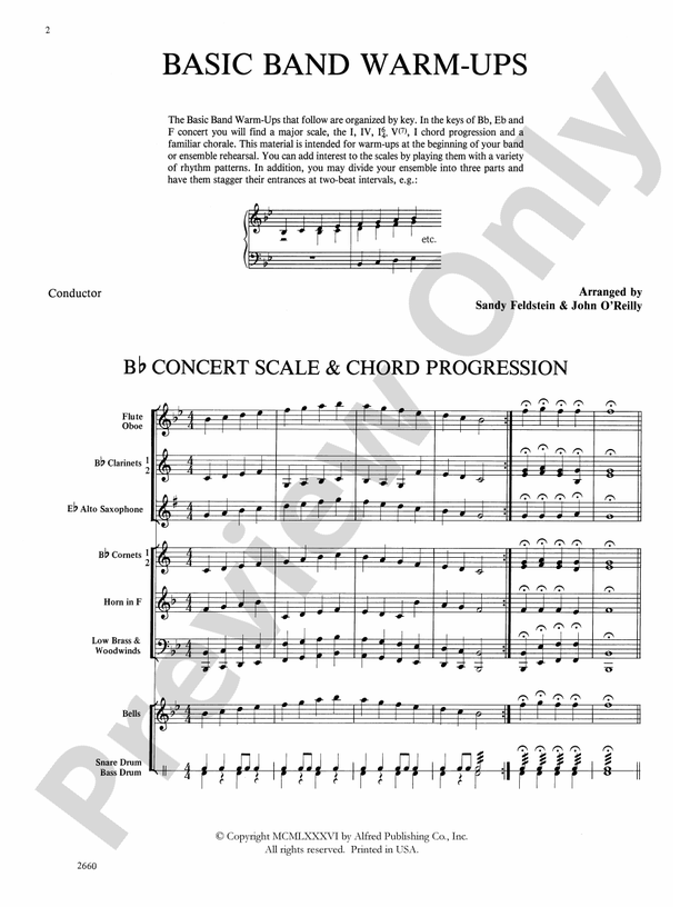Basic Band Warm-ups - Concert Band Conductor Score & Parts (Digital Download)