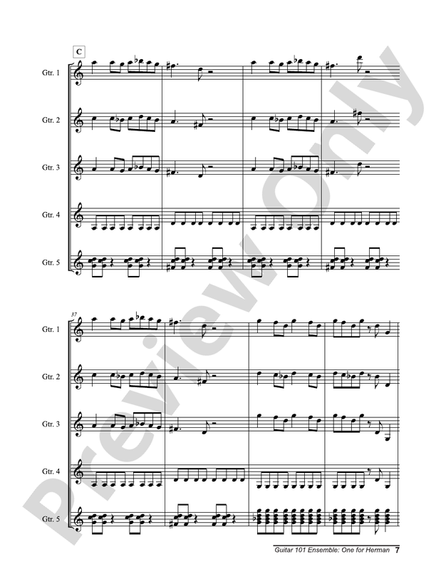 Alfred's Guitar 101, Ensemble: One for Herman - Guitar Ensemble (Digital Download)
