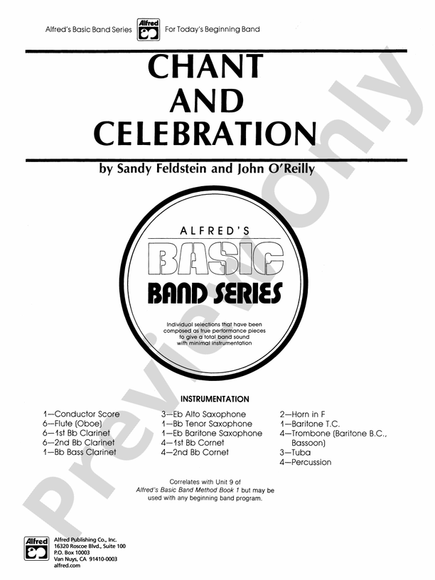 Chant and Celebration - Concert Band Conductor Score & Parts (Digital Download)
