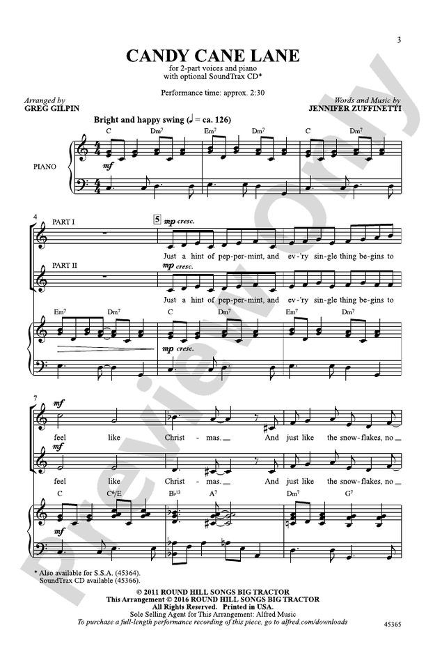 Candy Cane Lane – 2-Part Choral Octavo (Digital Download)