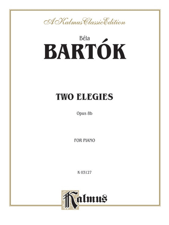 Bartok - Two Elegies, Op. 8B - Piano Solo (Digital Download)