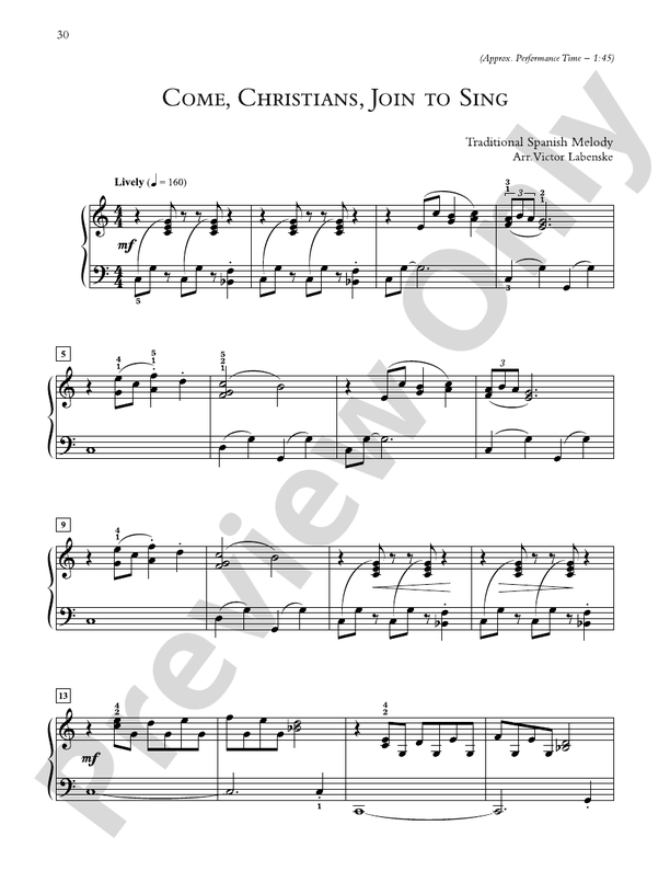 Come, Christians, Join to Sing - Piano Solo (Digital Download)