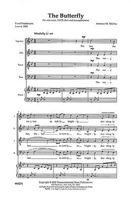 The Butterfly - Anton Molina - SATB Transcontinental Music Choral Score Octavo