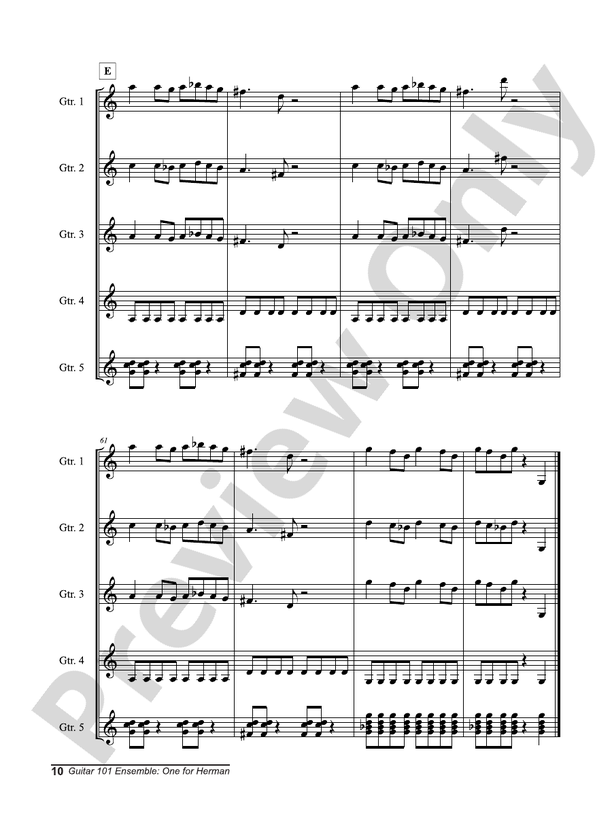 Alfred's Guitar 101, Ensemble: One for Herman - Guitar Ensemble (Digital Download)