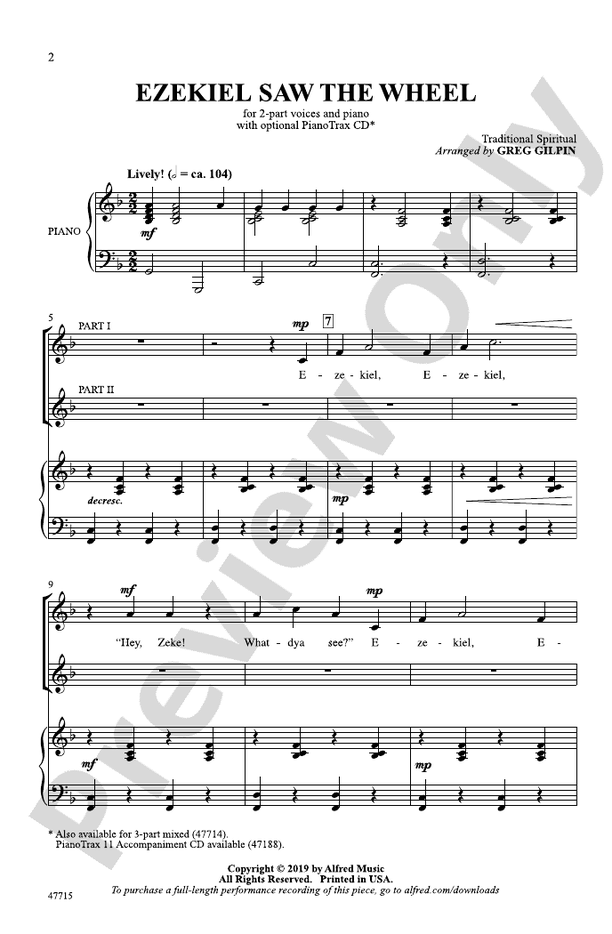 Ezekiel Saw the Wheel – 2-Part Choral Octavo (Digital Download)
