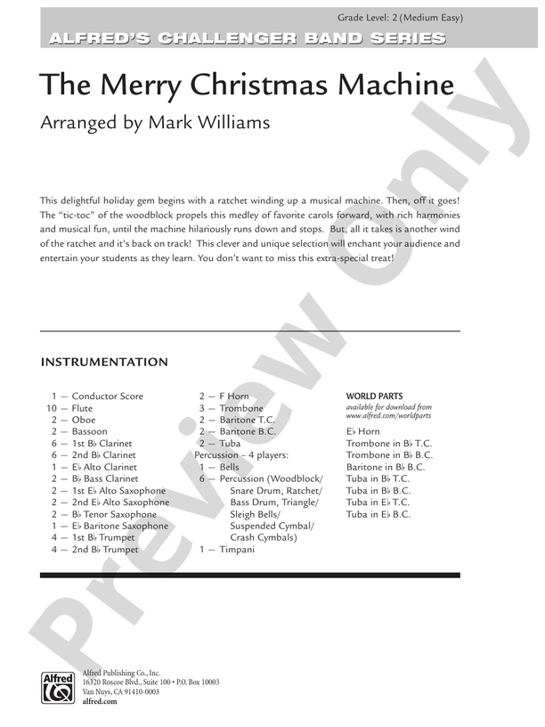 The Merry Christmas Machine - Concert Band Conductor Score & Parts (Digital Download)