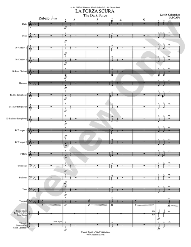 La Forza Scura (The Dark Force) - Concert Band Conductor Score & Parts (Digital Download)