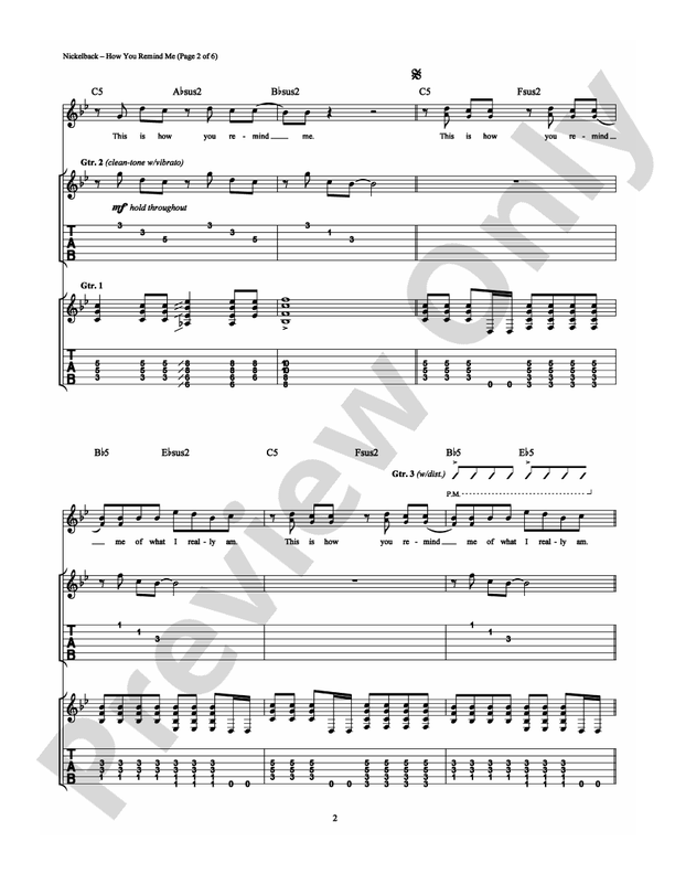 How You Remind Me - Guitar TAB (Digital Download)