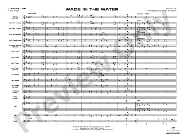 Wade in the Water (Grade 2) - Jazz Ensemble Conductor Score & Parts(Digital Download)
