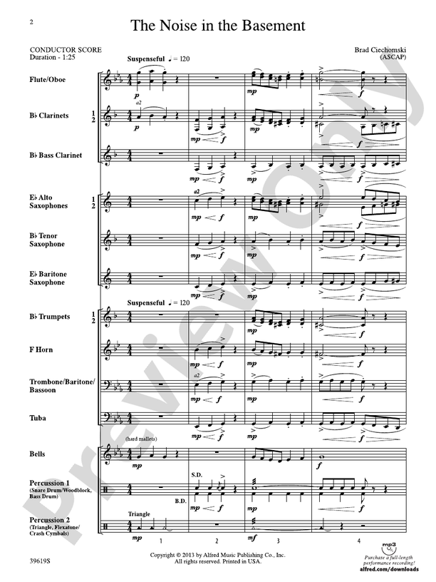 The Noise in the Basement - Concert Band Conductor Score & Parts (Digital Download)