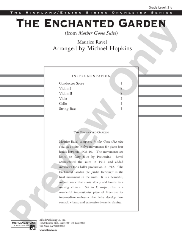 The Enchanted Garden – String Orchestra Conductor Score & Parts (Digital Download)