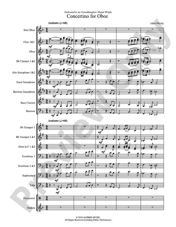 Concertino for Oboe - Concert Band Conductor Score & Parts (Digital Download)