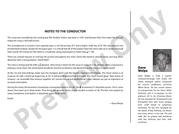 Bei Mir Bist Du Schon (Means That You're Grand) – Jazz Ensemble Conductor Score & Parts (Digital Download)