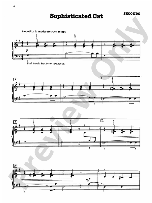 Sophisticated Cat - 1 Piano, 4 Hands (Digital Download)