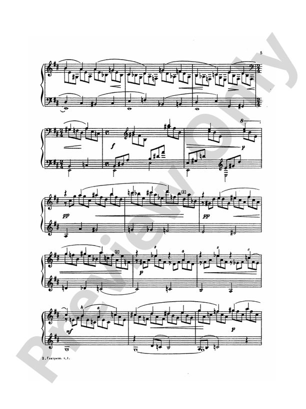 Glazunov - Complete Works (Volume I) - Piano Solo (Digital Download)