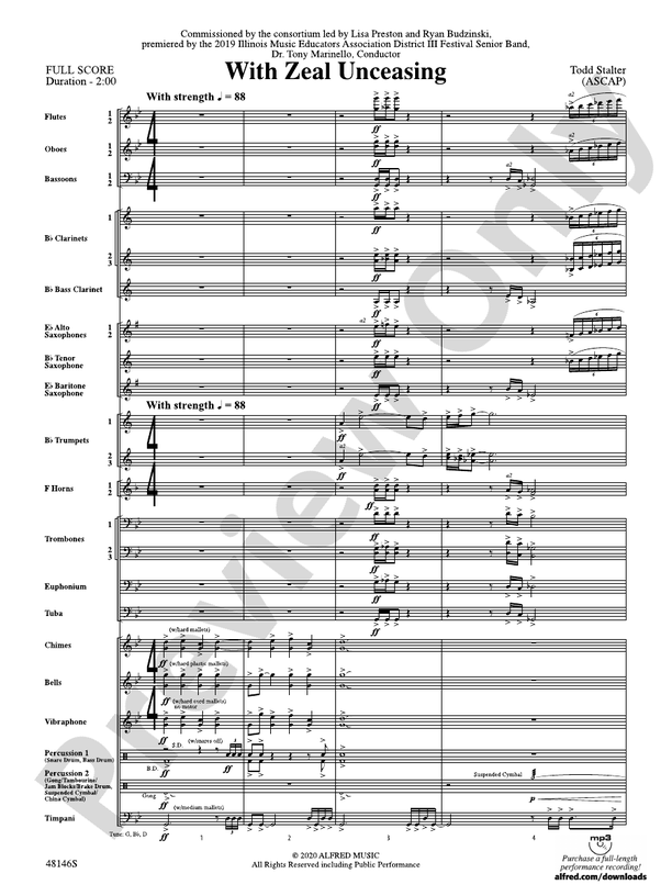 With Zeal Unceasing - Concert Band Conductor Score & Parts (Digital Download)