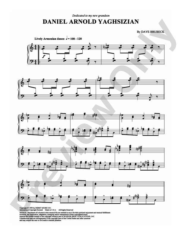 Daniel Arnold Yaghsizian - Piano (Digital Download)