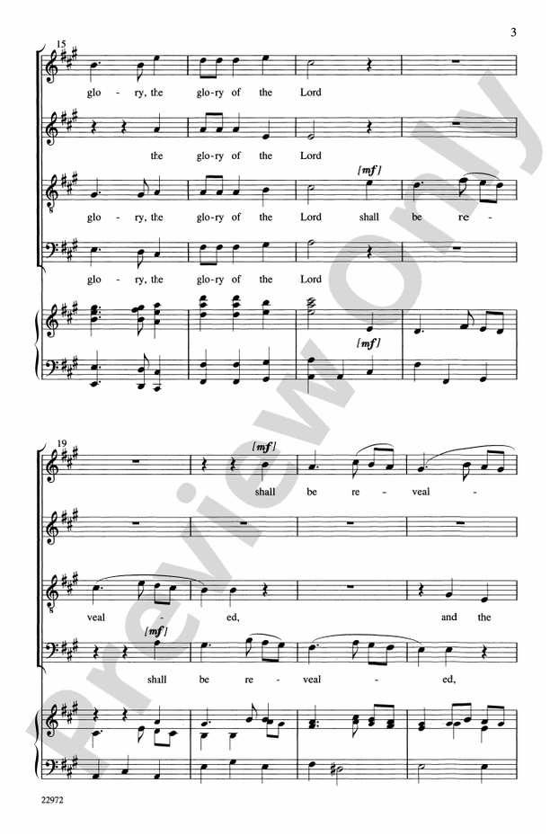 And the Glory of the Lord (from The Messiah) - SATB Choral Octavo (Digital Download)