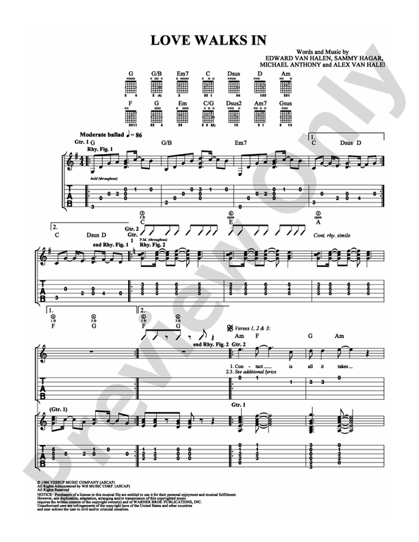 Love Walks In - DSM-PS-0005717 - Guitar TAB (Digital Download)