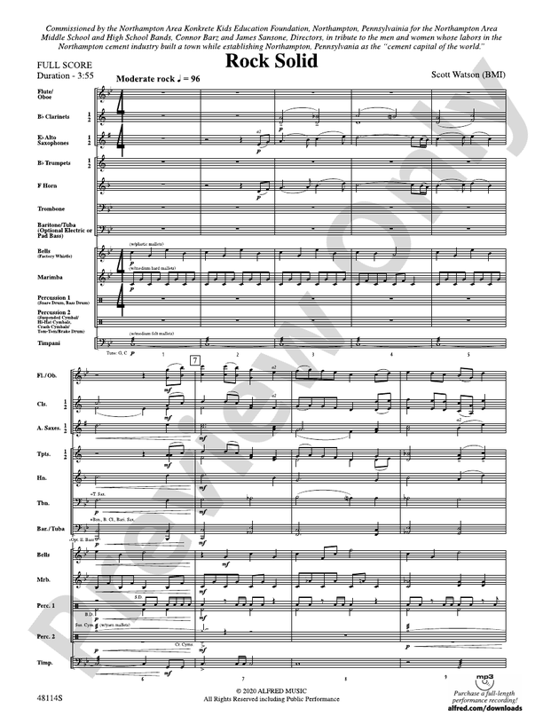 Rock Solid (Grade 1.5) - Concert Band Conductor Score & Parts (Digital Download)