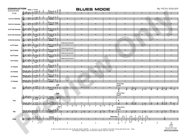 Blues Mode - Jazz Ensemble Conductor Score & Parts(Digital Download)