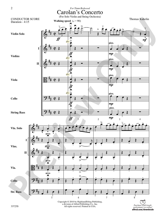 Carolan's Concerto – String Orchestra Conductor Score & Parts (Digital Download)