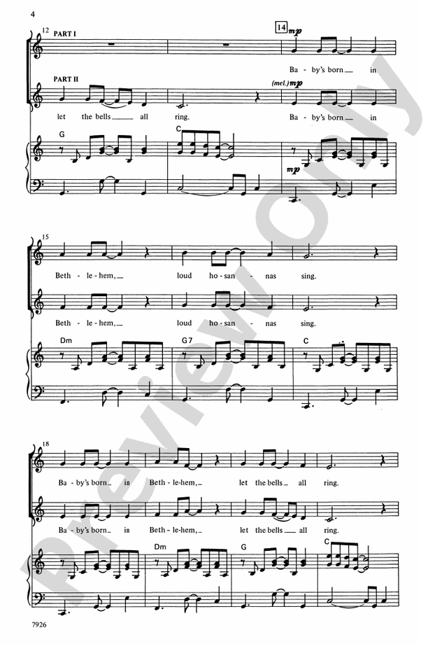 Baby's Born in Bethlehem – 2-Part Choral Octavo (Digital Download)
