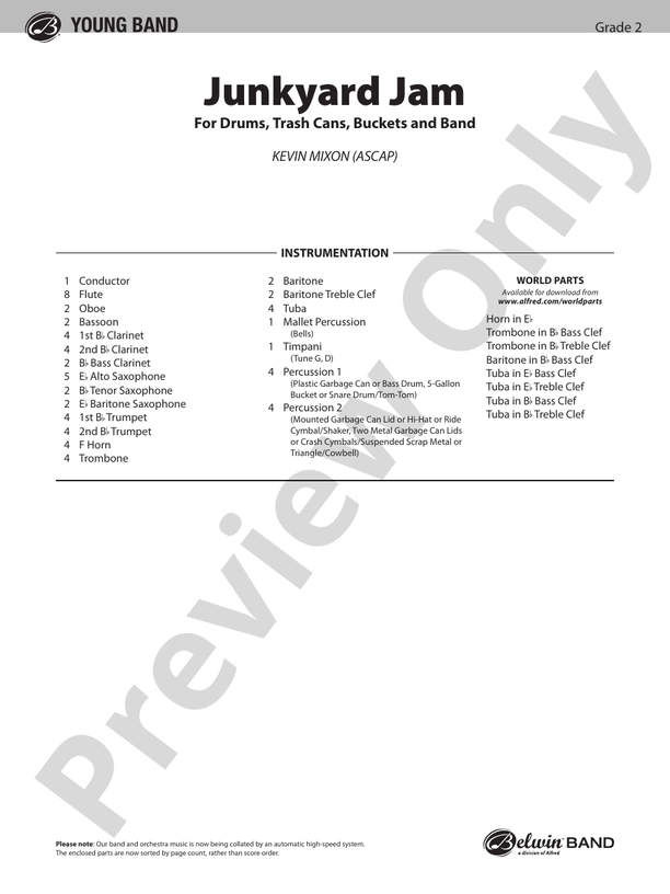 Junkyard Jam - Concert Band Conductor Score & Parts (Digital Download)