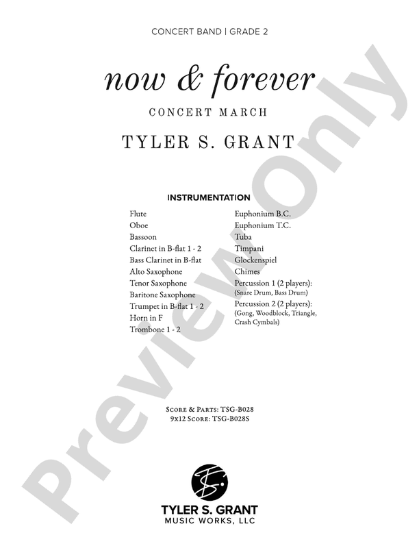 Now & Forever - Concert Band Conductor Score & Parts (Digital Download)