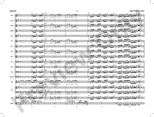 What You Dealin' With - Jazz Ensemble Conductor Score & Parts(Digital Download)