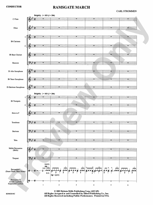 Ramsgate March - Concert Band Conductor Score & Parts (Digital Download)