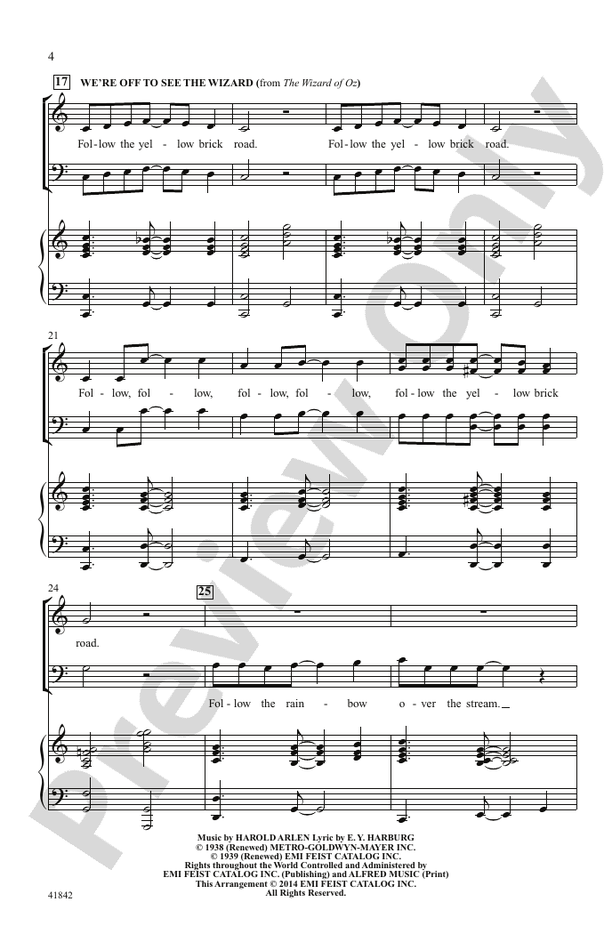 Ease on Down the Yellow Brick Road – SATB Choral Octavo (Digital Download)