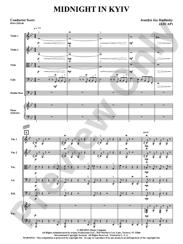 Midnight in Kyiv - String Orchestra Conductor Score & Parts (Digital Download)