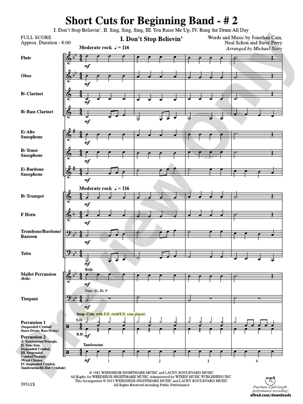 Short Cuts for Beginning Band -- #2 - Concert Band Conductor Score & Parts (Digital Download)