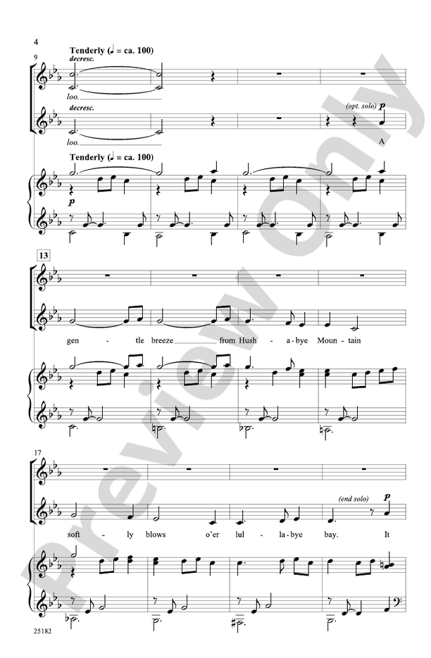 Hushabye Mountain (from the musical Chitty Chitty Bang Bang) – SSA Choral Octavo (Digital Download)