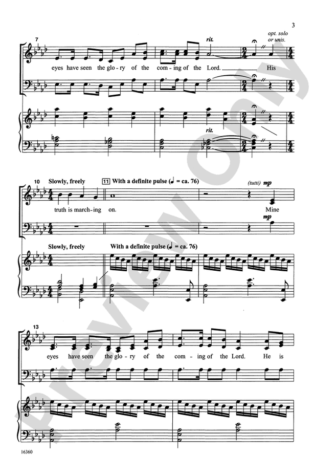 Battle Hymn of the Republic – SAB Choral Octavo (Digital Download)