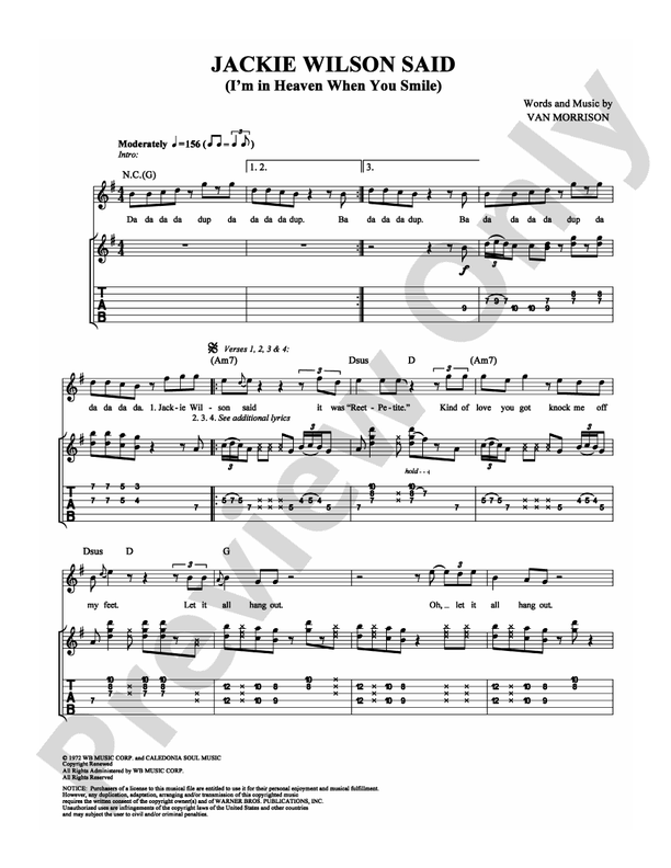 Jackie Wilson Said - Guitar TAB (Digital Download)
