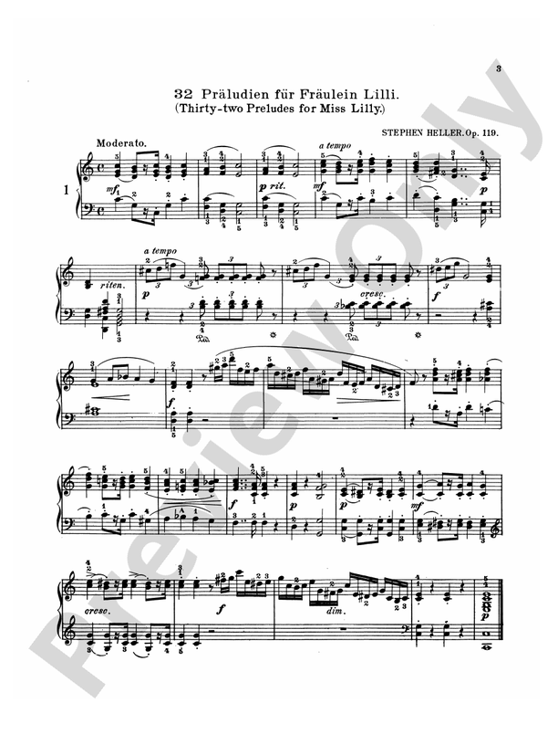 Heller - Thirty-two Preludes, Op. 119 - Piano Solo (Digital Download)