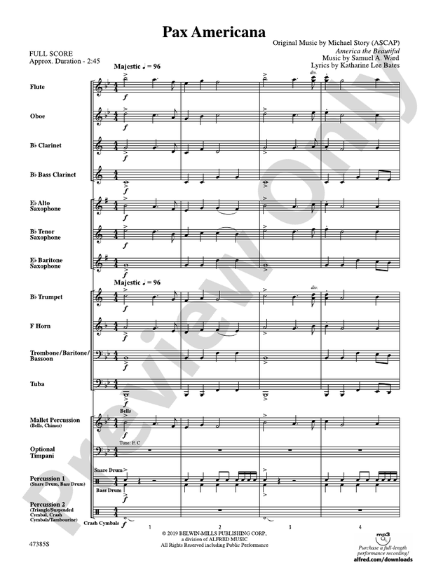 Pax Americana - Concert Band Conductor Score & Parts (Digital Download)