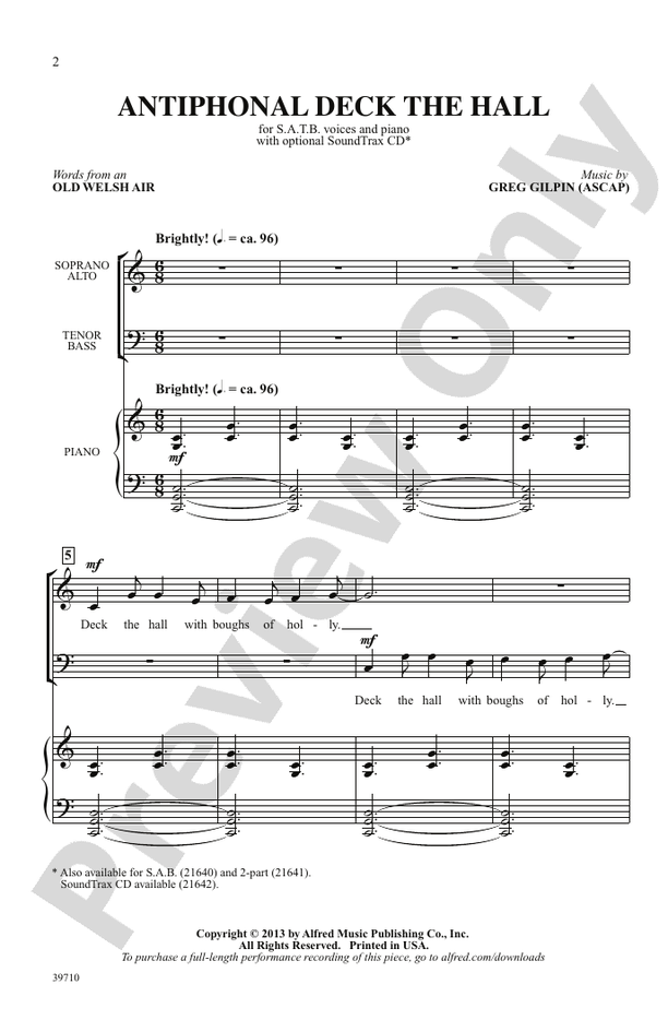 Antiphonal Deck the Hall – SATB Choral Octavo (Digital Download)