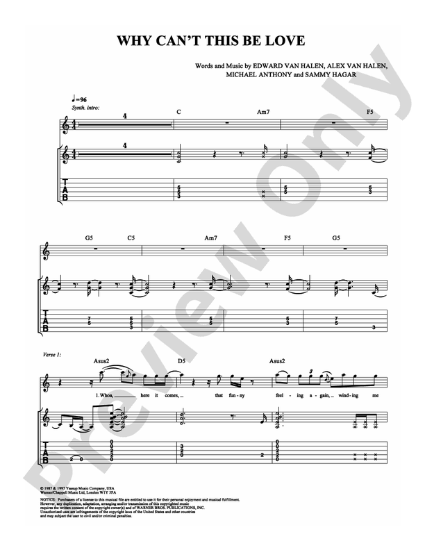 Why Can't This Be Love - Easy Guitar TAB (Digital Download)