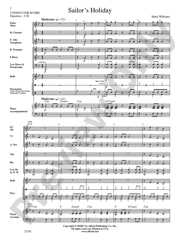 Sailor's Holiday - Concert Band Conductor Score & Parts (Digital Download)