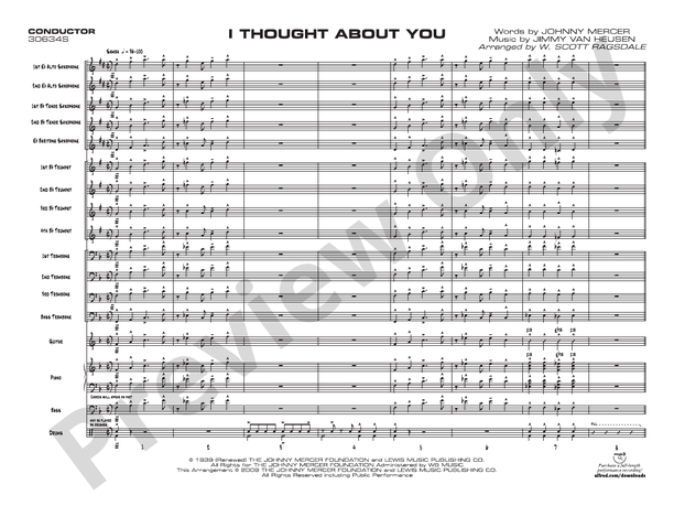 I Thought About You - Jazz Ensemble Conductor Score & Parts(Digital Download)