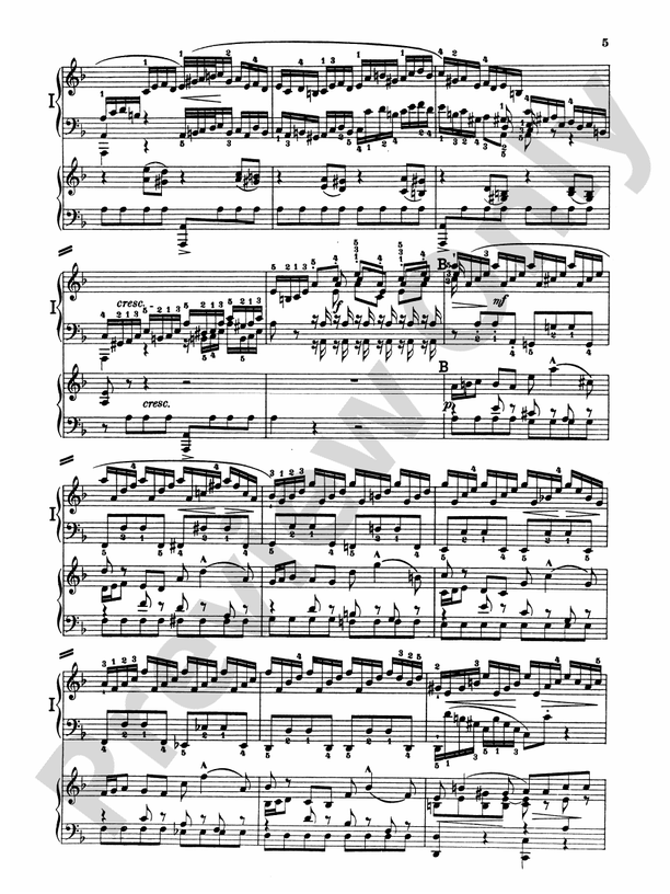 Bach - Piano Concerto in D Minor - 2 Piano, 4 Hands - TWO Copies required - (Digital Download)