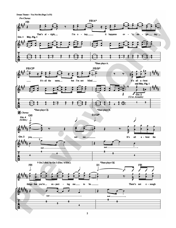 You Not Me - Guitar TAB (Digital Download)